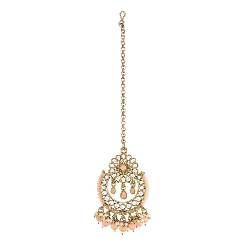  Traditional Kundan & Pearl Studded Maang Tikka For Women 