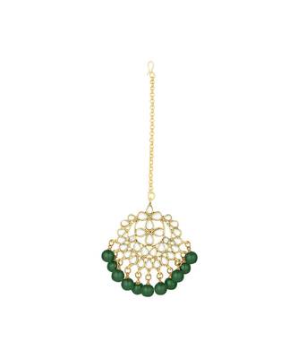Traditional Kundan Studded with Pearls Maang Tikka for Women    3
