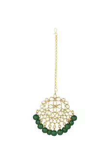 Traditional Kundan Studded with Pearls Maang Tikka for Women   