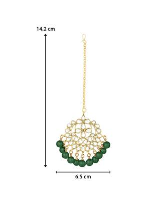 Traditional Kundan Studded with Pearls Maang Tikka for Women    4