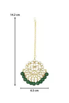 Traditional Kundan Studded with Pearls Maang Tikka for Women   