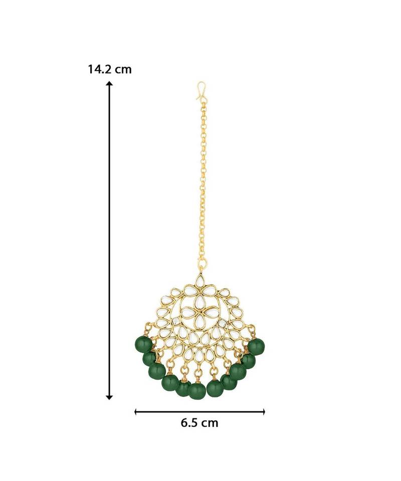 Traditional Kundan Studded with Pearls Maang Tikka for Women   