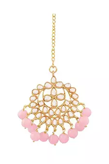 Traditional Kundan Studded with Pearls Maang Tikka for Women   