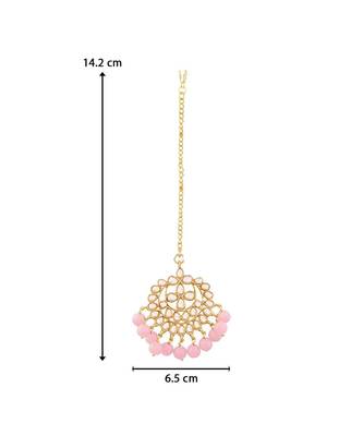 Traditional Kundan Studded with Pearls Maang Tikka for Women    4