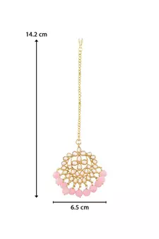 Traditional Kundan Studded with Pearls Maang Tikka for Women   