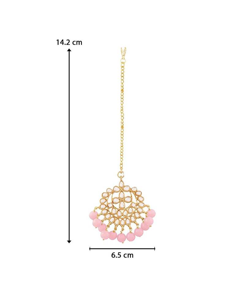 Traditional Kundan Studded with Pearls Maang Tikka for Women   