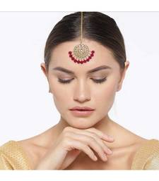 Traditional Kundan Studded with Pearls Maang Tikka for Women   