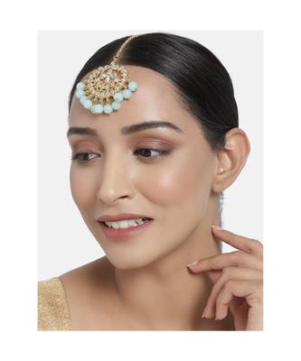 Traditional Kundan Studded with Pearls Maang Tikka for Women    1
