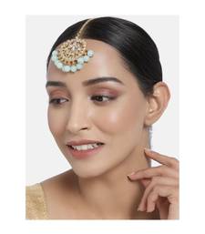 Traditional Kundan Studded with Pearls Maang Tikka for Women   