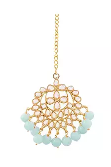 Traditional Kundan Studded with Pearls Maang Tikka for Women   
