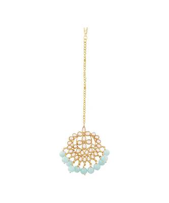 Traditional Kundan Studded with Pearls Maang Tikka for Women    3