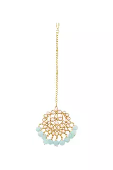 Traditional Kundan Studded with Pearls Maang Tikka for Women   