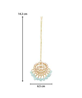 Traditional Kundan Studded with Pearls Maang Tikka for Women    4