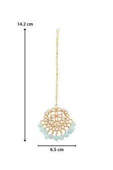 Traditional Kundan Studded with Pearls Maang Tikka for Women   
