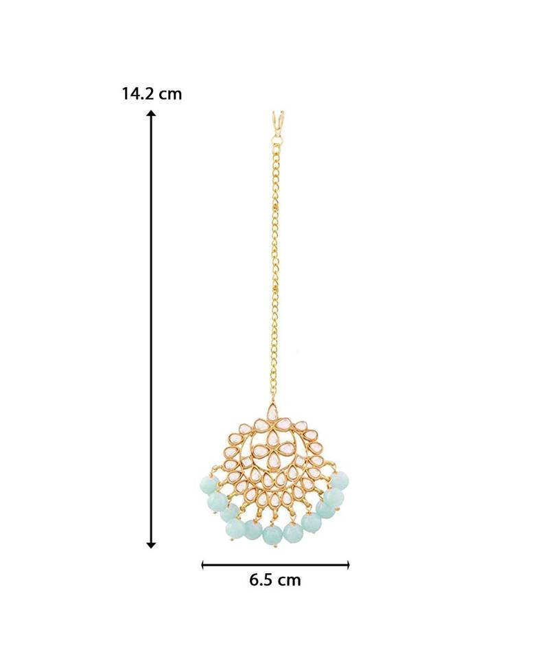 Traditional Kundan Studded with Pearls Maang Tikka for Women   