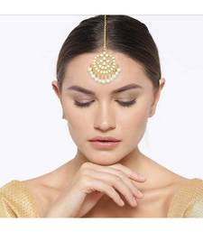 Traditional Kundan Studded with Pearls Maang Tikka for Women   
