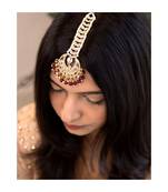 Traditional Kundan Pearl Chandbali Bridal Stylish Maang Tikka for Women (T2060)