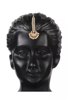 Traditional Kundan Pearl Chandbali Bridal Stylish Maang Tikka for Women 