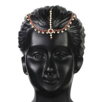 Kundan Studded Bridal Matha Patti Maang Tikka for Women  2