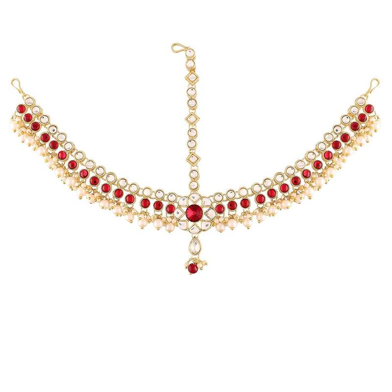 Traditional Kundan Studded Bridal Matha Patti Maang Tikka for Women (T2058M)