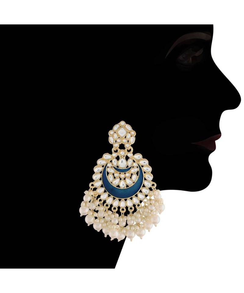 Traditional Meenakari Pearl & Kundan Studded Choker Necklace Jewellery Set For Women   