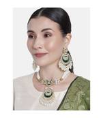 Meenakari Pearl & Kundan Studded Choker Necklace Jewellery Set For Women   