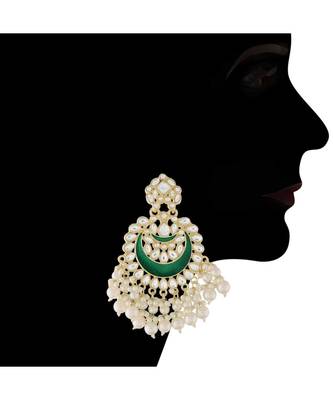 Meenakari Pearl & Kundan Studded Choker Necklace Jewellery Set For Women    4