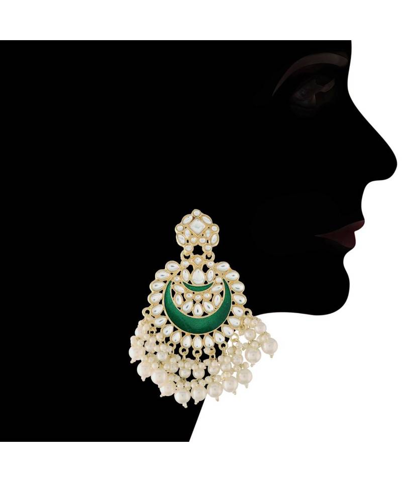 Meenakari Pearl & Kundan Studded Choker Necklace Jewellery Set For Women   