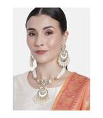 Traditional Meenakari Pearl & Kundan Studded Choker Necklace Jewellery Set For Women   