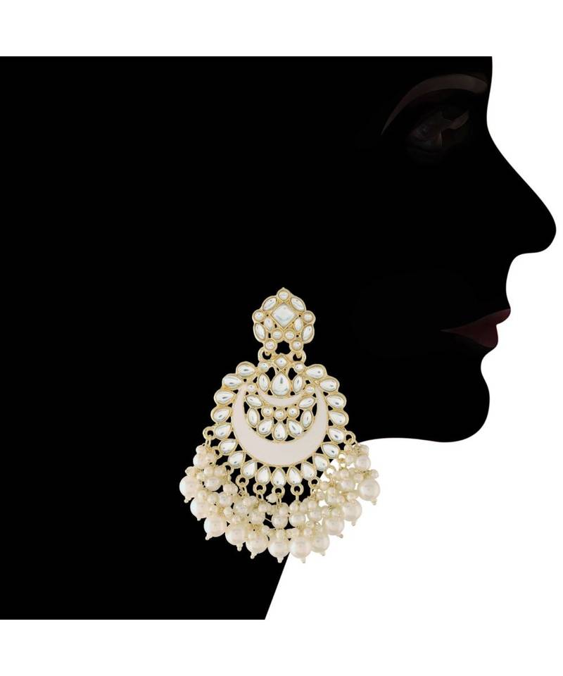 Traditional Meenakari Pearl & Kundan Studded Choker Necklace Jewellery Set For Women   