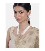 Traditional Multistrand Pearl Kundan Studded Necklace Jewellery Set For Women 