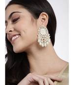 Traditional Kundan Studded Pearl Drop Earrings For Women 