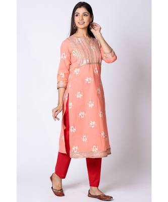 red cotton printed   top & bottom  with    dupatta 3