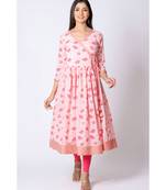 pink cotton printed   kurta