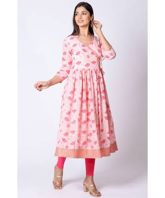 pink cotton printed   kurta 4