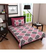 PINK Color Pure Cotton Single size Bedsheet With  Pillow Cover Single pink City PINK