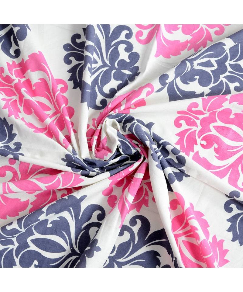 PINK Color Pure Cotton Single size Bedsheet With  Pillow Cover Single pink City PINK