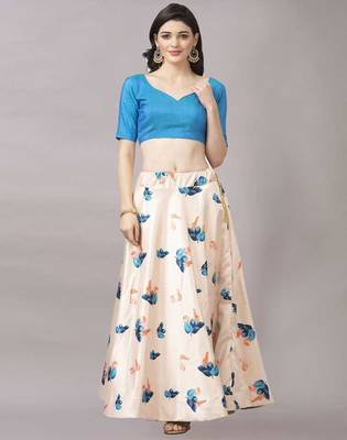 Women's Silk Blend Semi Stitched Lehenga Choli 4