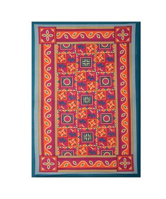 Orange Color Pure Cotton Single size Bedsheet With  Pillow Cover Single shakiya Orange 3