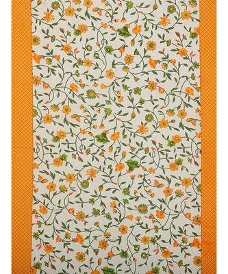 Yellow Color Pure Cotton Single size Bedsheet With  Pillow Cover Single white phool Yellow 5