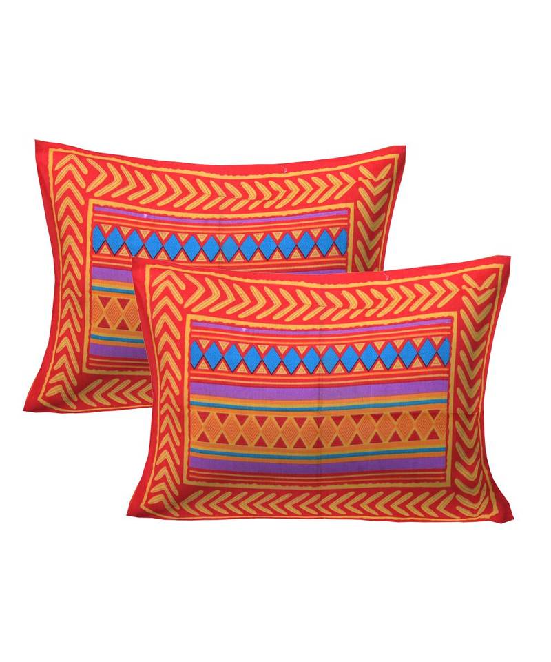 Yellow Color Pure Cotton Single size Bedsheet With  Pillow Cover Single zigzag Yellow