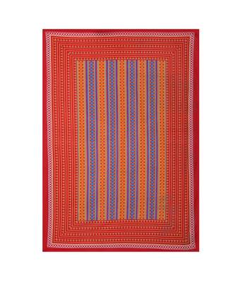 Yellow Color Pure Cotton Single size Bedsheet With  Pillow Cover Single zigzag Yellow 4