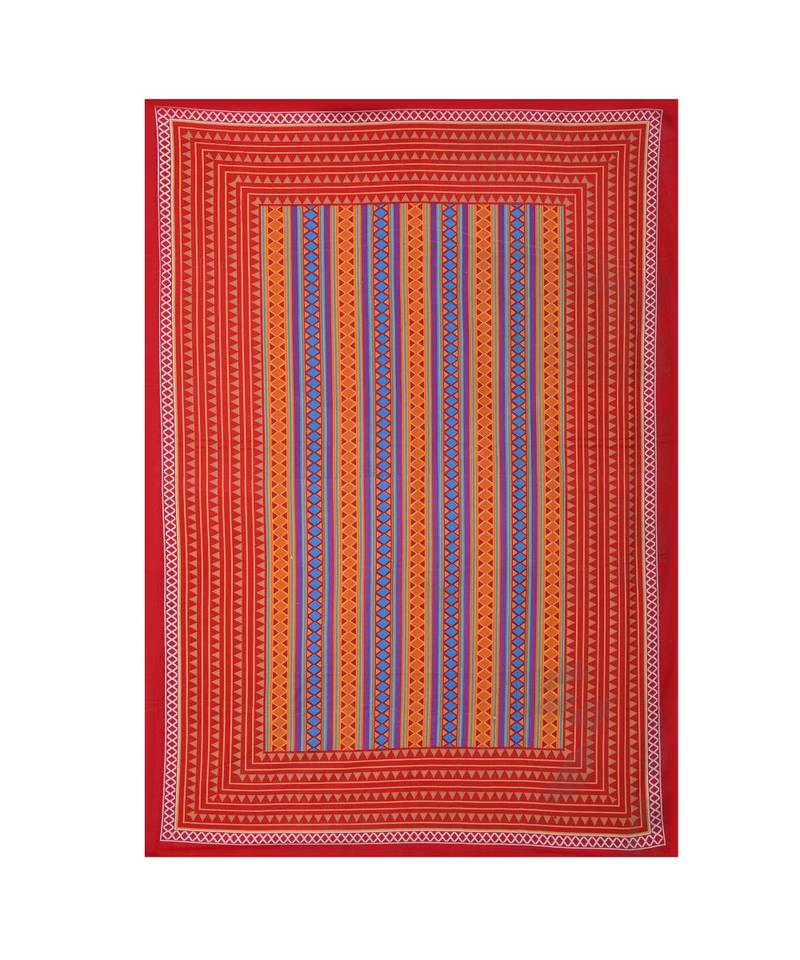 Yellow Color Pure Cotton Single size Bedsheet With  Pillow Cover Single zigzag Yellow