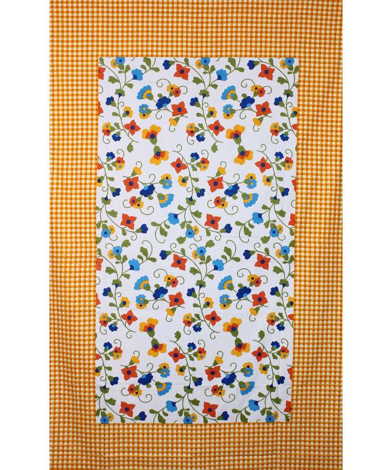 Yellow Color Pure Cotton Single size Bedsheet With  Pillow Cover check mate yellow