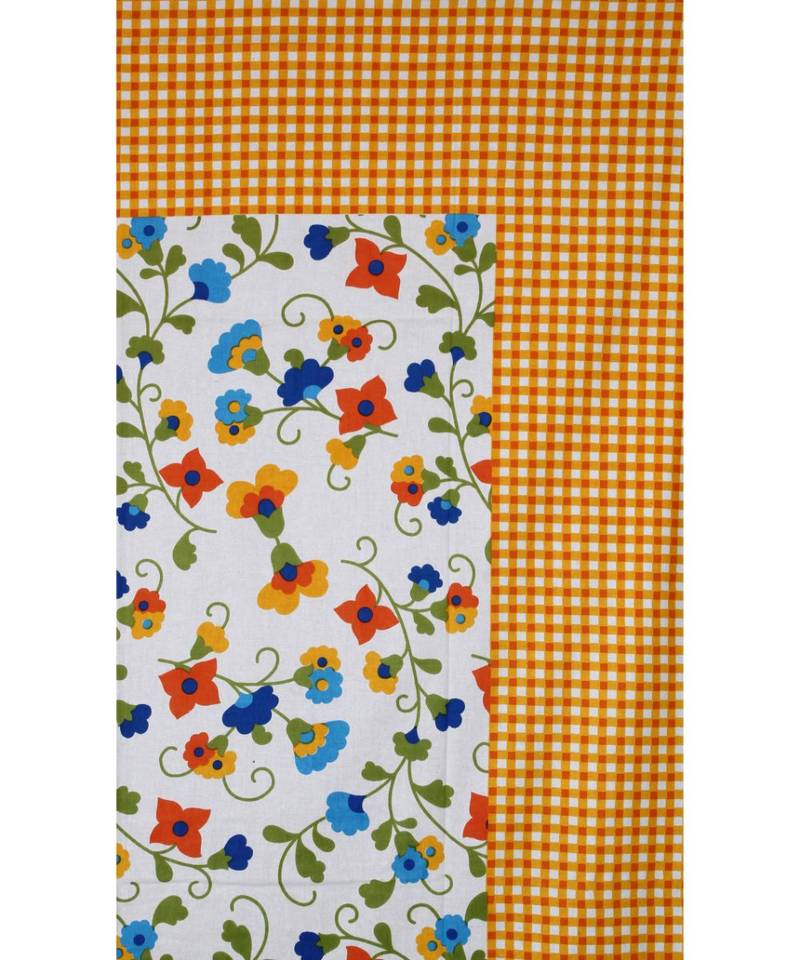 Yellow Color Pure Cotton Single size Bedsheet With  Pillow Cover check mate yellow