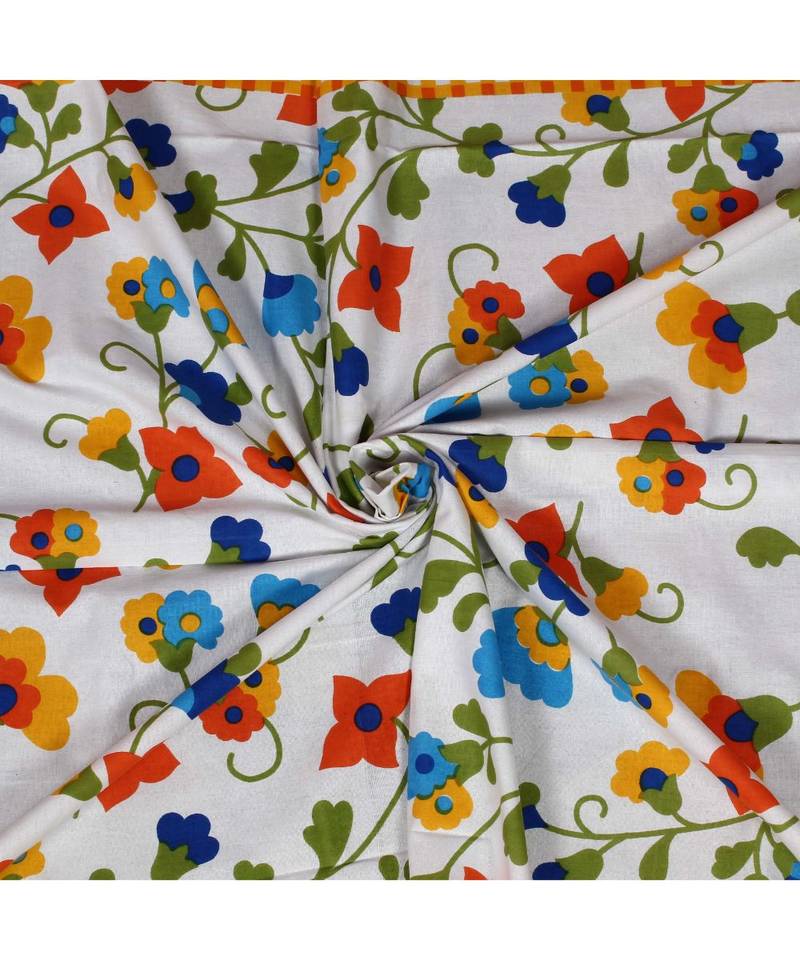 Yellow Color Pure Cotton Single size Bedsheet With  Pillow Cover check mate yellow