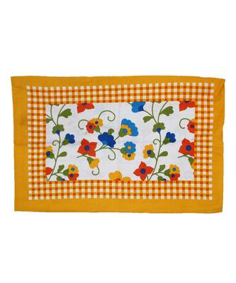 Yellow Color Pure Cotton Single size Bedsheet With  Pillow Cover check mate yellow 5
