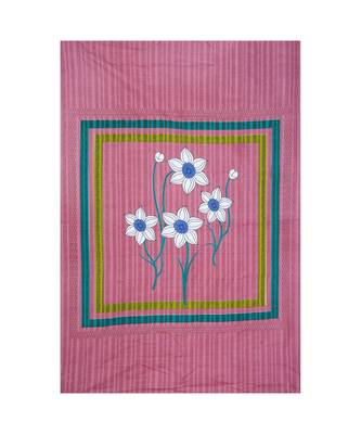 pink Color Pure Cotton Single size Bedsheet With  Pillow Cover fool 4 pink 3