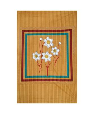 Yellow Color Pure Cotton Single size Bedsheet With  Pillow Cover fool 4 yellow 3