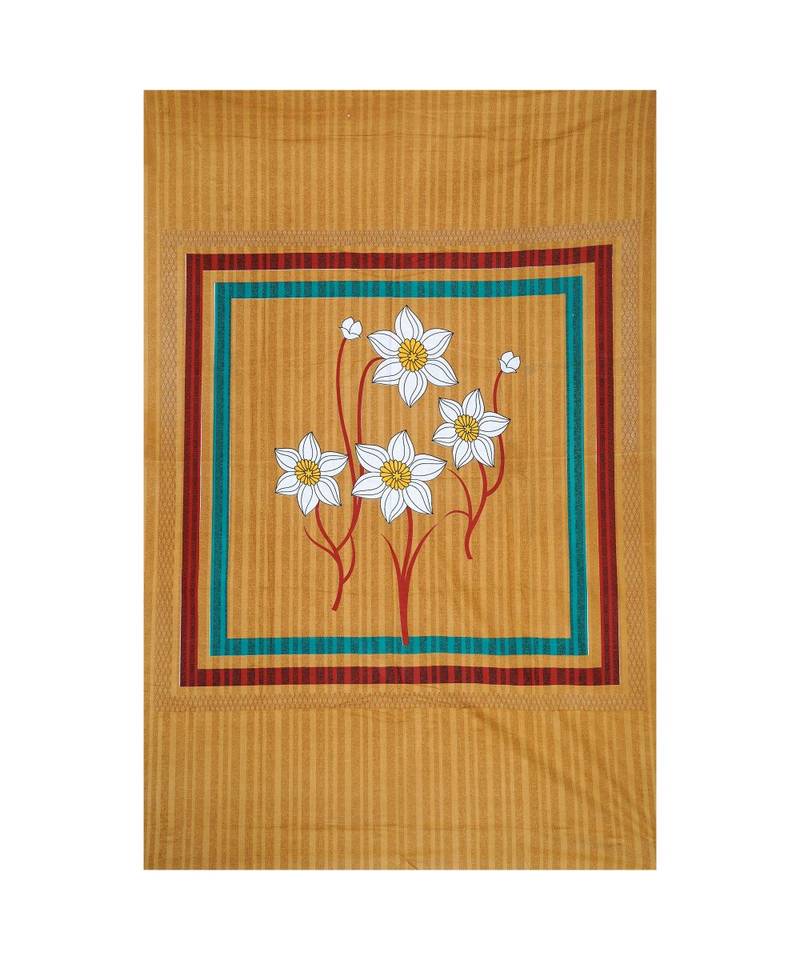 Yellow Color Pure Cotton Single size Bedsheet With  Pillow Cover fool 4 yellow